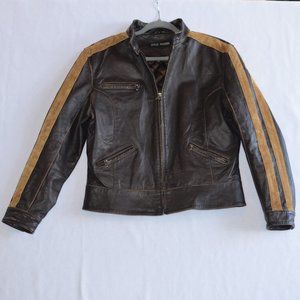 Vintage Steve Madden Womens Leather Biker Jacket Large Slim Fit